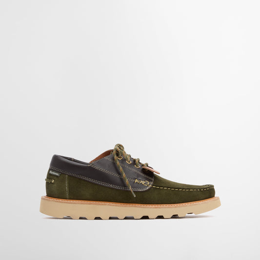 Southfield Moccasin Green Suede & Brown Leather