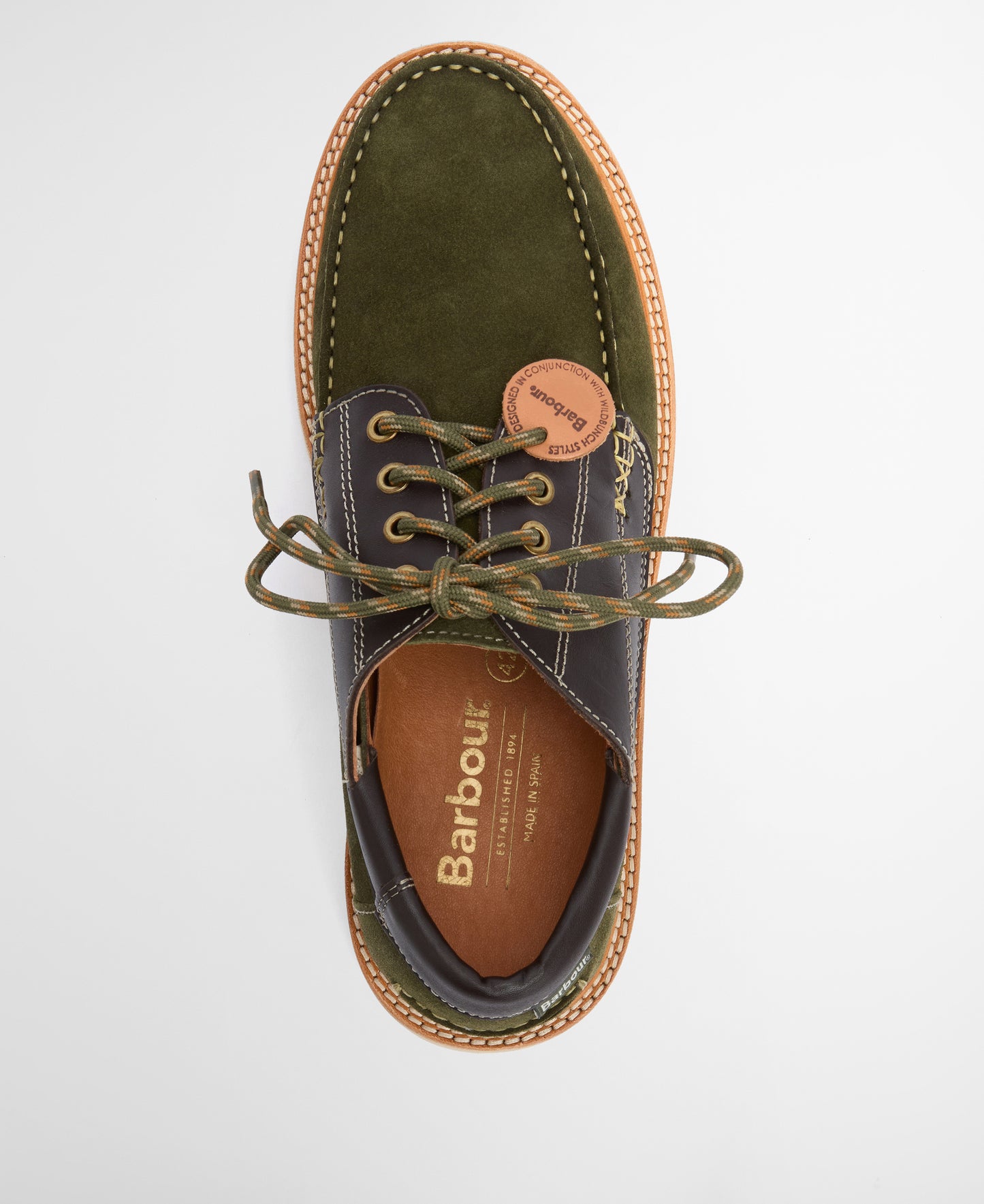 Southfield Moccasin Green Suede & Brown Leather