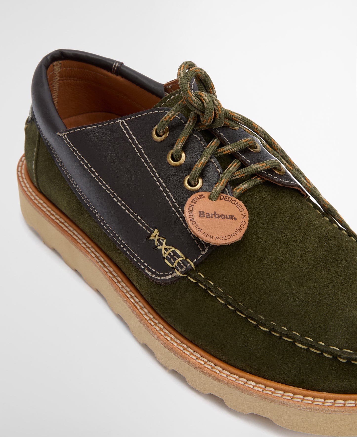 Southfield Moccasin Green Suede & Brown Leather