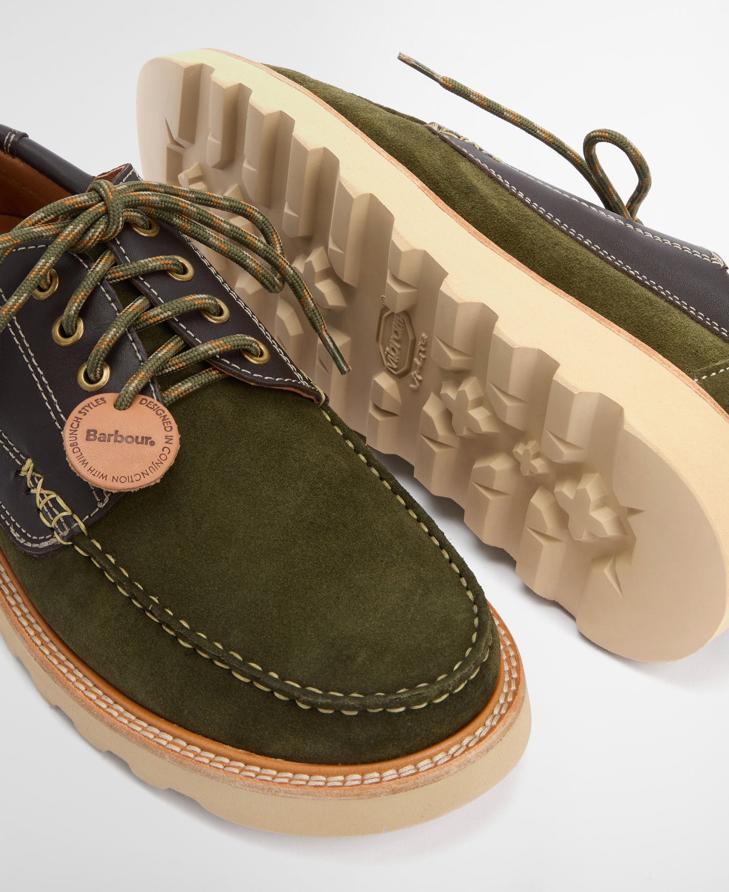 Southfield Moccasin Green Suede & Brown Leather